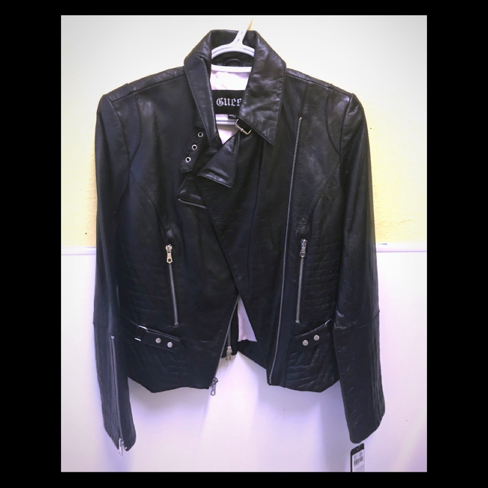 guess leather jacket